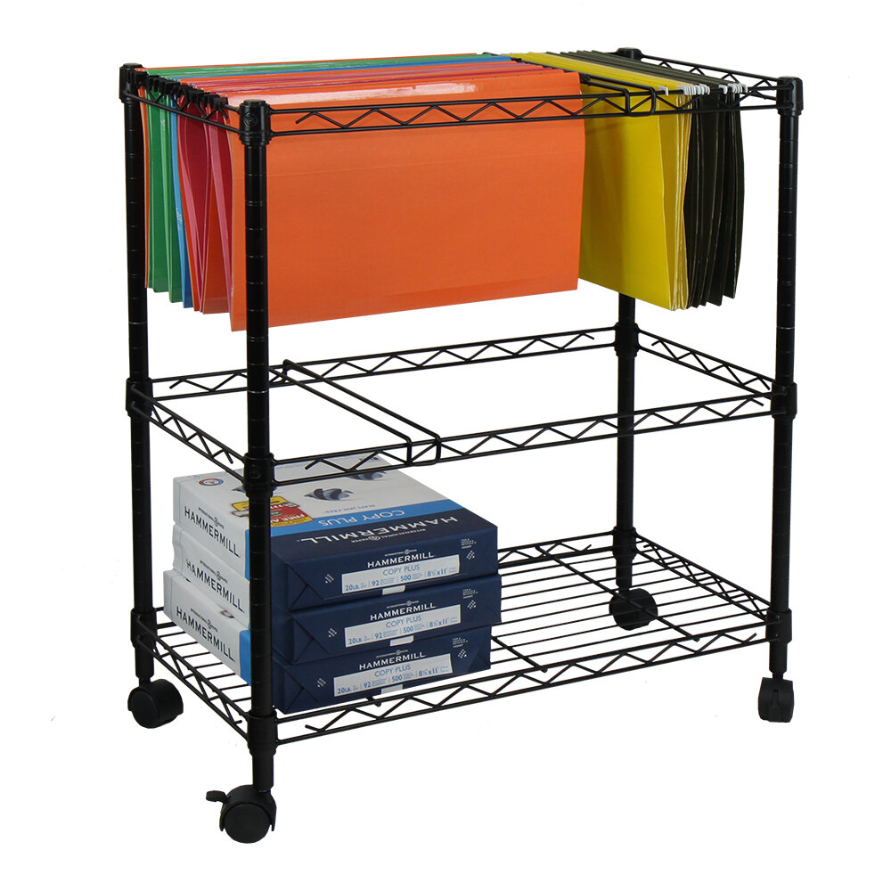 Oceanstar Design Portable 2-Tier Metal Rolling File Cart & Reviews ...