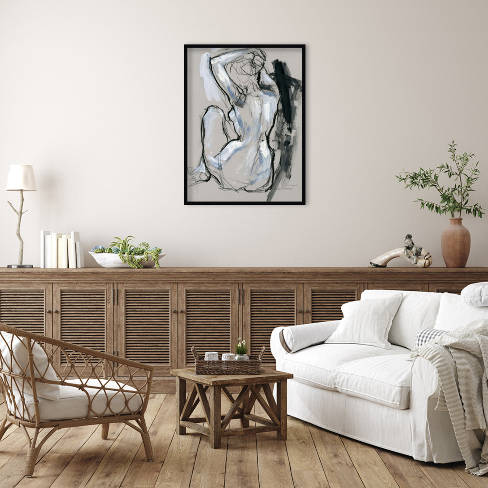 Onyx Gestures I Print, Black, 41" H x 31" W