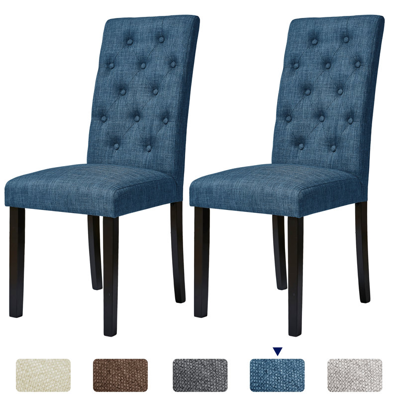Chaises de salle à manger rembourrées Arias, Marine
