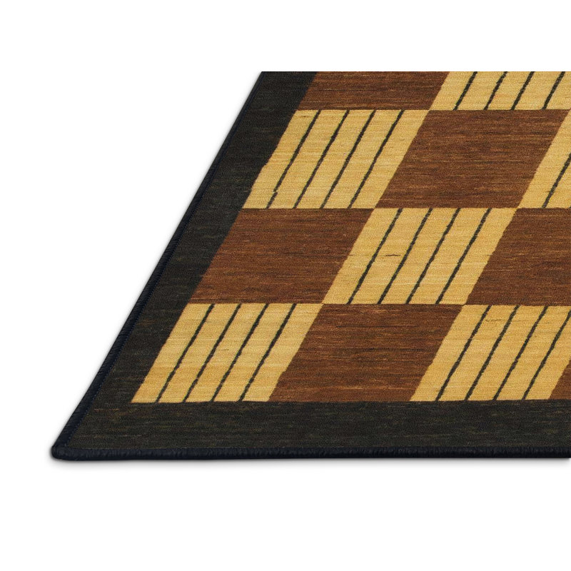 Tapis 100% abstrait 1531 lavable à la machine, Rectangle 7 pi x 9 pi
