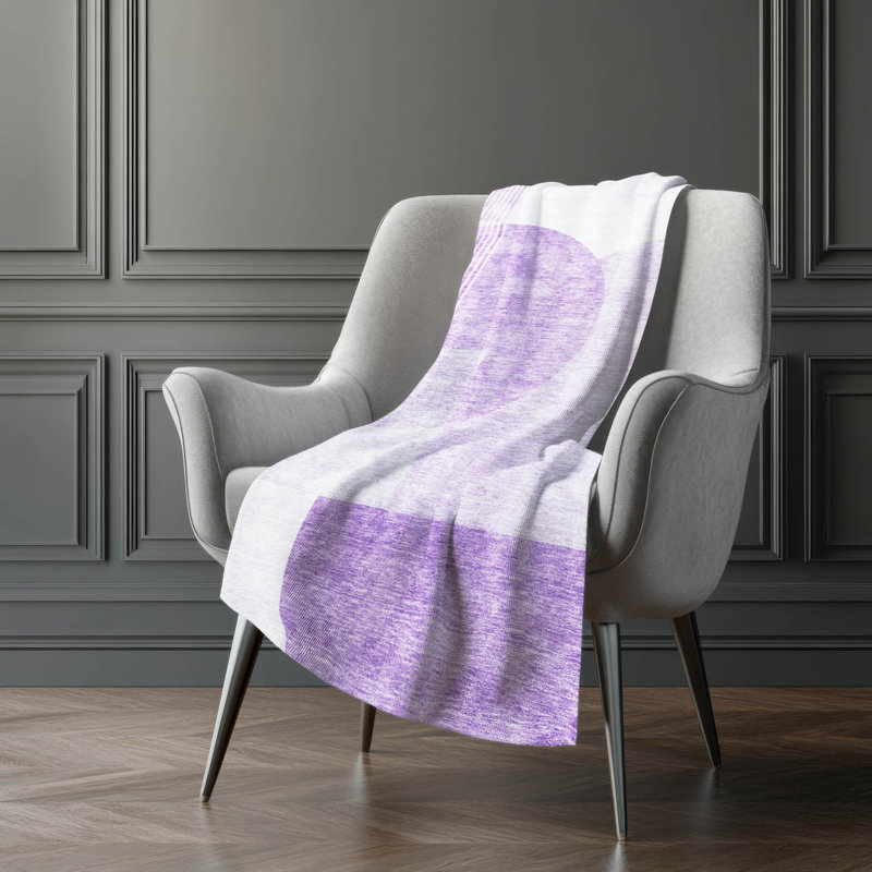 Jeté Art déco en sherpa Addison, Mauve / géométrique 2