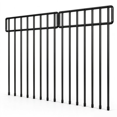 Clôture de barrière anti-rouille anti-rouille pour animaux L 30 pi x H 13 po en métal noir pour chiens lapins 21 (paquet)