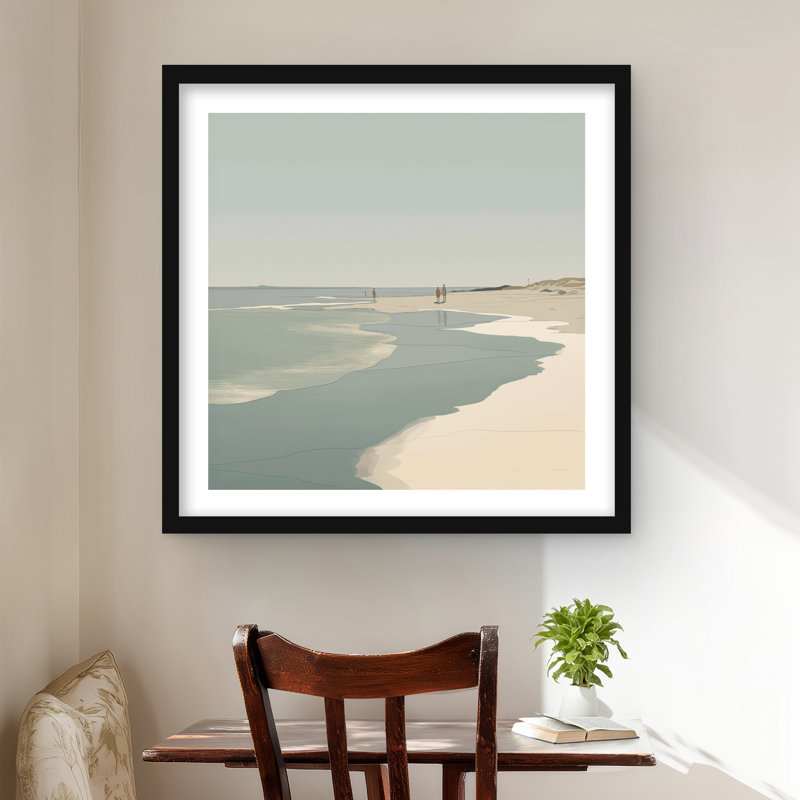 Peaceful Walk - Coastal, H 24 po x l 24 po, Noir