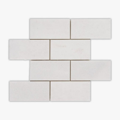 Thassos White Polished 3x6 Brick Marble Mosaic