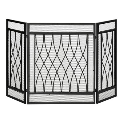 Skippack 126cm 3-Panel Metal Folding Fireplace Screen Protective Guard Child Pet Home