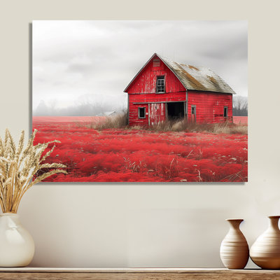 Rouge et gris Autumn Barn Refuge I - Barn Wall Art Living Room
