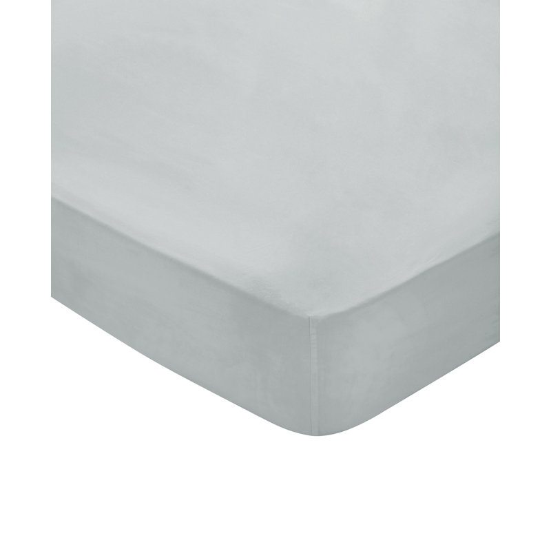 BOB 300TC EQYPTIAN COTTON 100% Cotton Plain Weave / Muslin Fitted Sheet, Single (3'), Silver