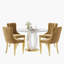 Ensemble de table de salle à manger haute brillance ronde avec 4 chaises de salle à manger en velours-1212418343-1212418338