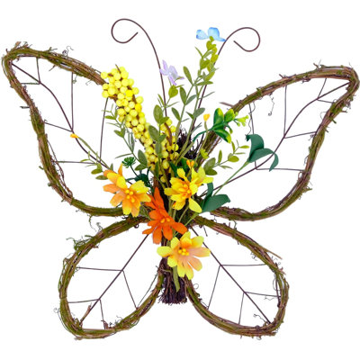 Pastel Butterfly Floral Spring Wreath