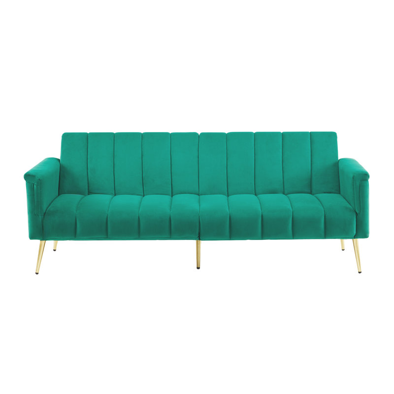 Adeboye 2 Seater Velvet Sofa Bed, Greem