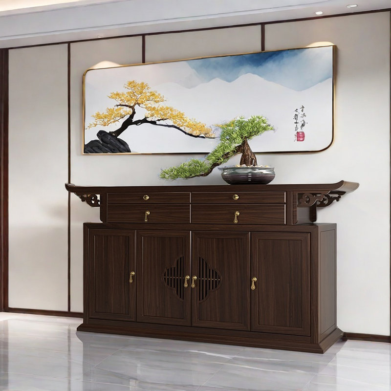 Buffet en bois massif de style chinois