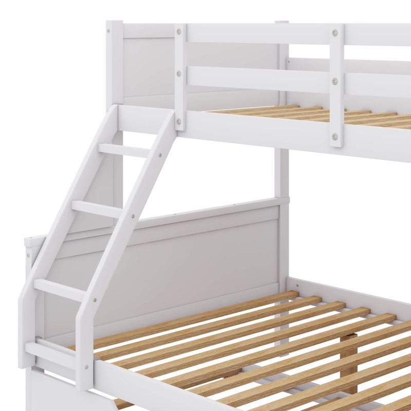 Lit superposé avec couchette Evanghelina et bureau intégré, Blanc