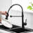 Black Kitchen Faucet With Pull Down Spray, Brass, Efficient Water Usage And Control Commercial Down, To Scratches, Stable