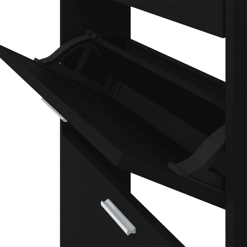 9 Pair Flip Down Shoe Storage, Black