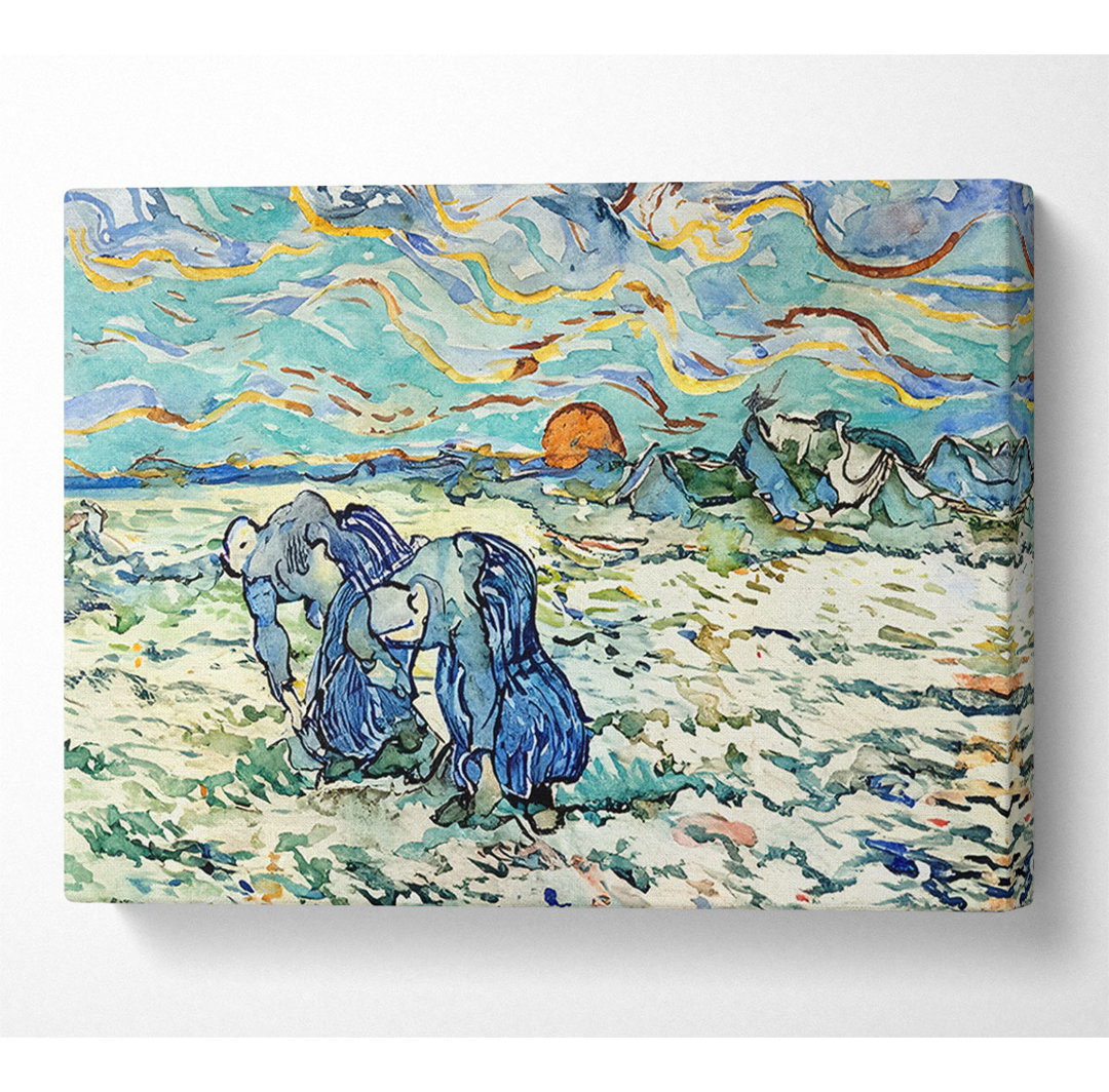 Van Gogh Two Digging A Grave In The Snow - Kunstdrucke auf Leinwand