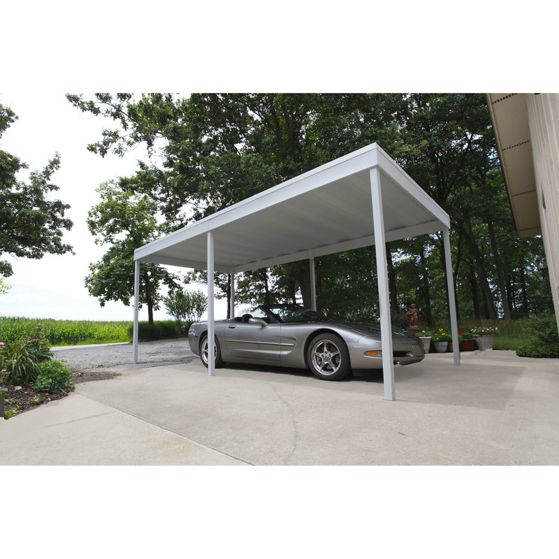 10 x 20 Ft White Galvanized Steel Carport Shelter