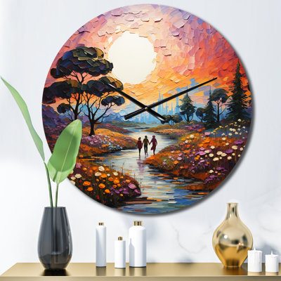 Horloge murale romantique paysage romantique