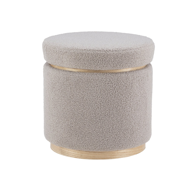 Repose-pieds en sherpa Thurleigh, Tissu Sherpa gris