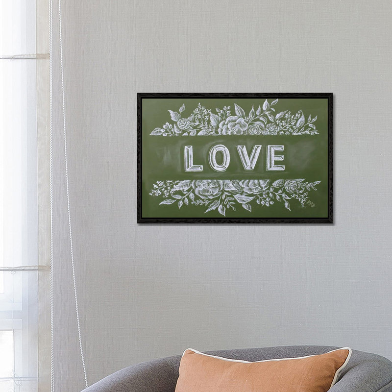 Home Sweet Home Floral by Lily & Val - Floater Frame Print on Canvas, 66.04 cm H x 45.72 cm W, Black Framed Canvas