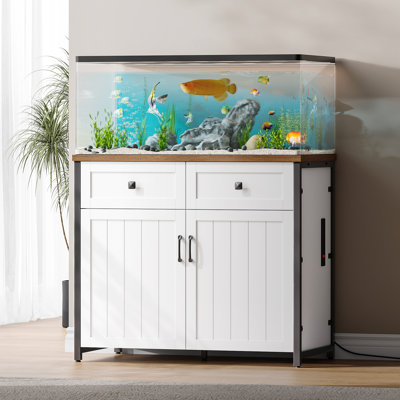 Perlint 40-50 Gallon Rectangle Heavy Duty Metal Aquarium Stand with Power Outlets