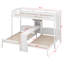 Lit superposé simple au-dessus de simple et simple avec bureau et tablettes de rangement, cadre de lit superposé triple en bois peu encombrant avec éclairage DEL-1524006607
