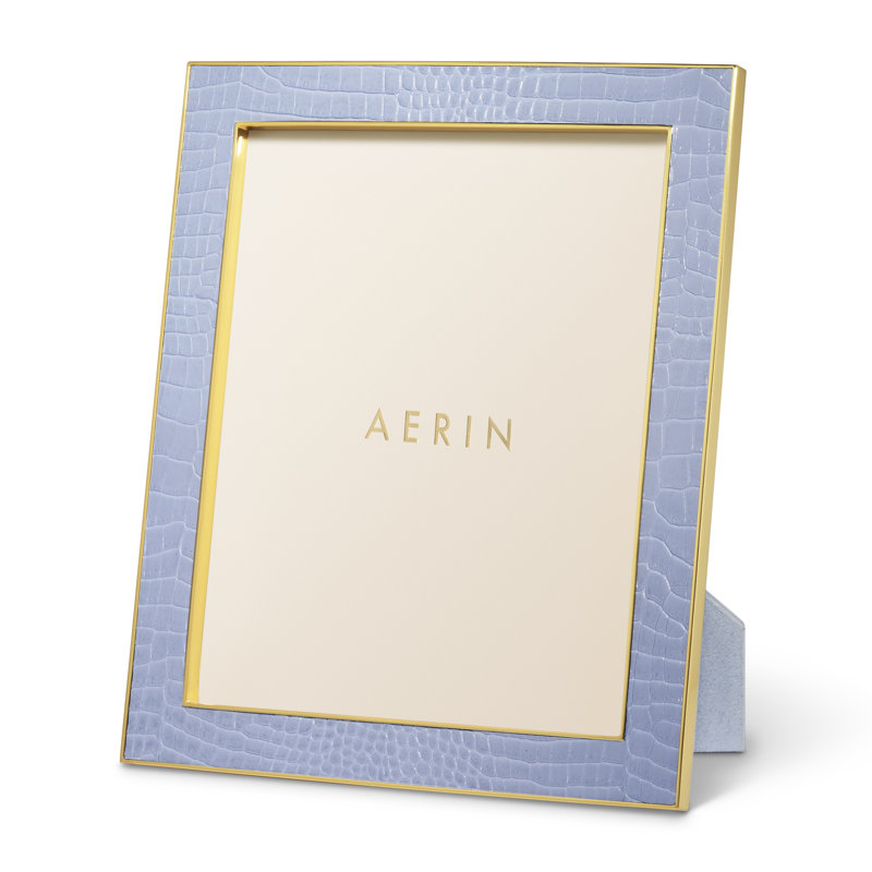 Hydrangea Blue Croc Embossed Leather 8" x 10" Picture Frame