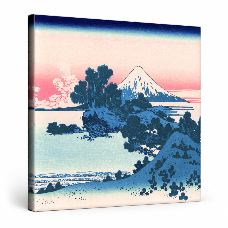 Plage de Shichiri dans la province de Sagami (1831) - art mural carré sur toile, 16" W x 16" H