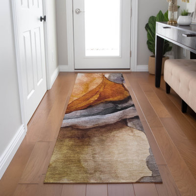 Tapis paprika Xhevrie intérieur / extérieur lavable à la machine