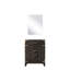 24 po Buffet X 18 en chêne brun avec plateau en acrylique et miroir inclus