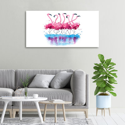 Flamingos - Wrapped Canvas Print