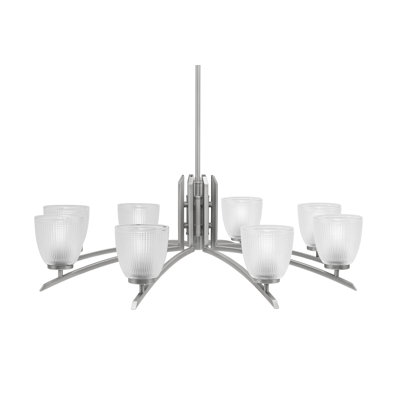 Lustre lumineux en verre nervuré 5 po Kurve