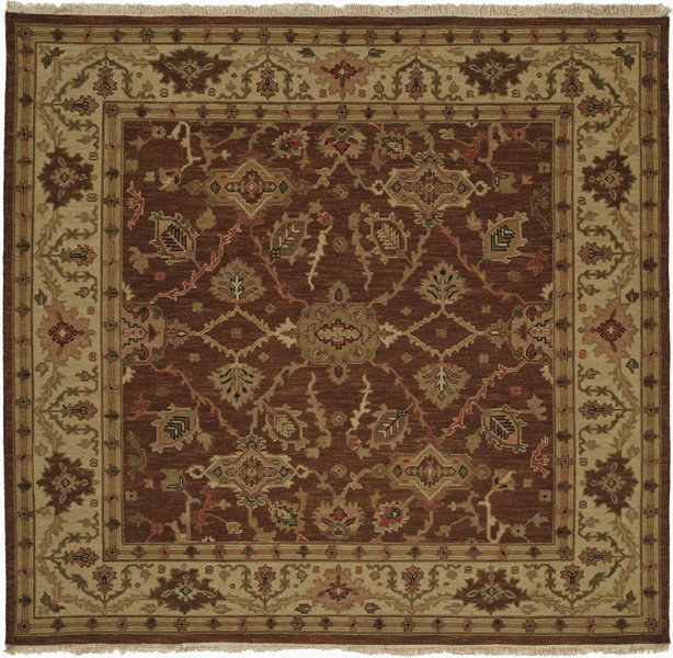 Wool Oriental Indoor Rug, Square 6'
