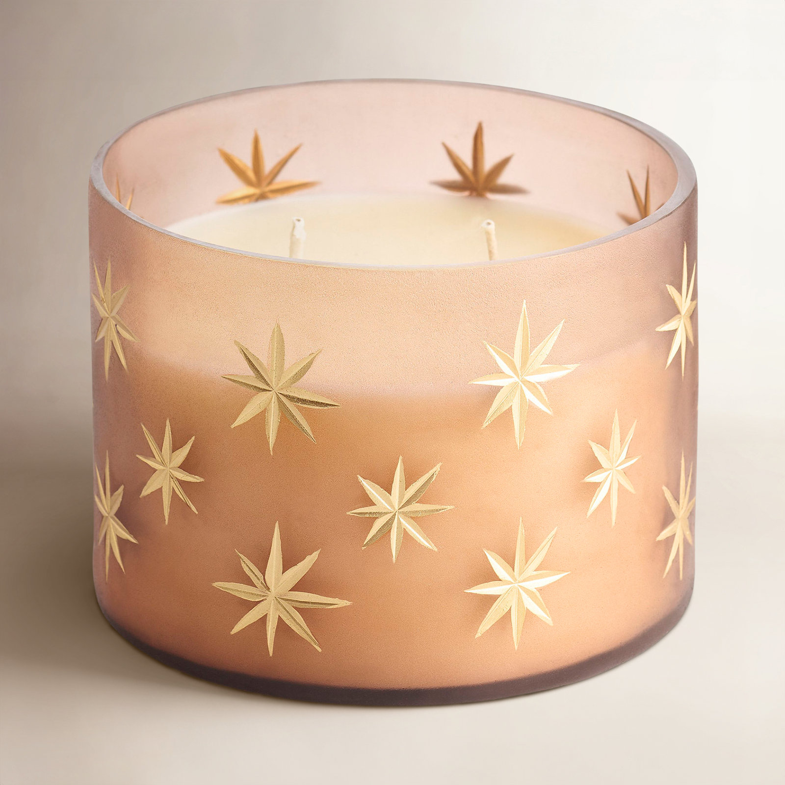 Winter Frosted Glass Candle, Brown