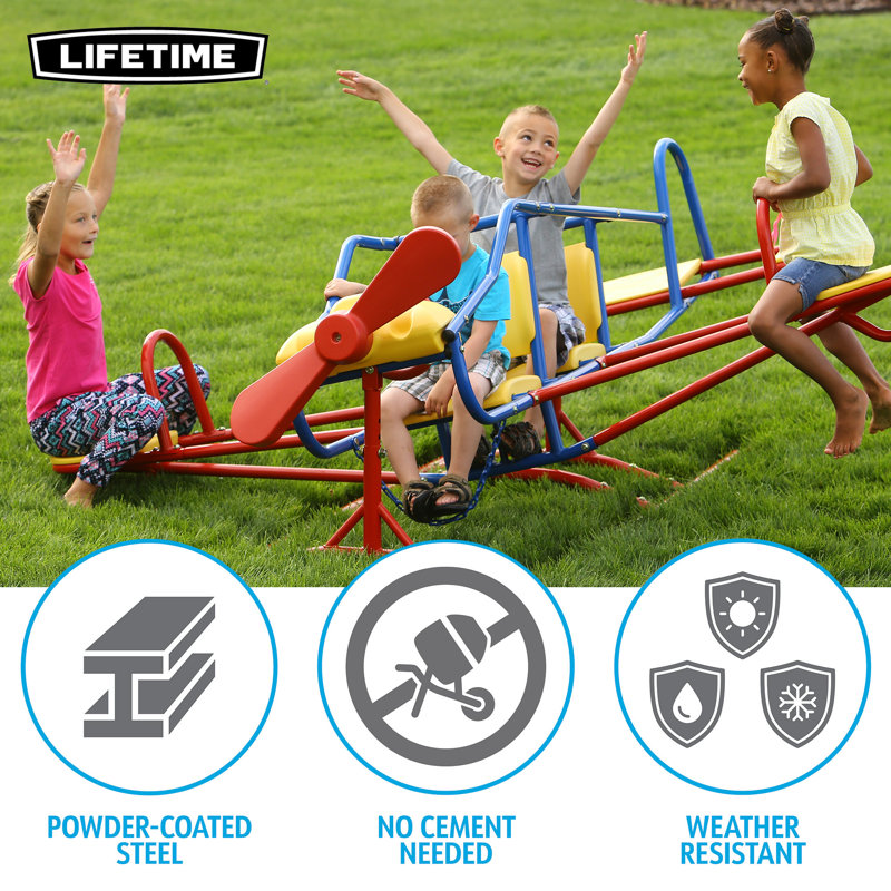 Lifetime 7 Seat Teeter Totter, Red/Blue/Yellow