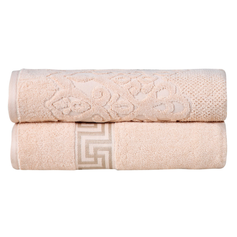 Skidmore Cotton Plush Jacquard Bath Towel, Peach