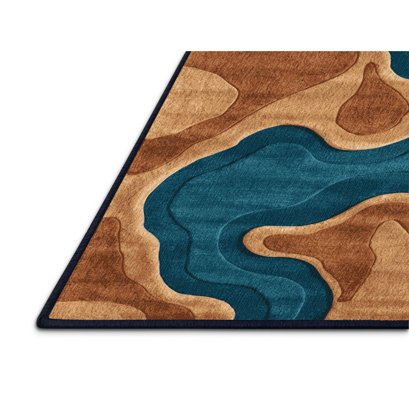 Tapis bleu lavable à la machine