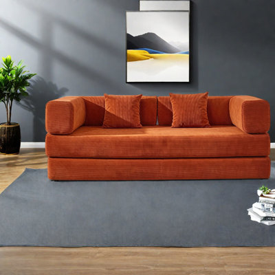 Compression Convertible Sofas, Corduroy Modern Sleeper For Home Bedroom