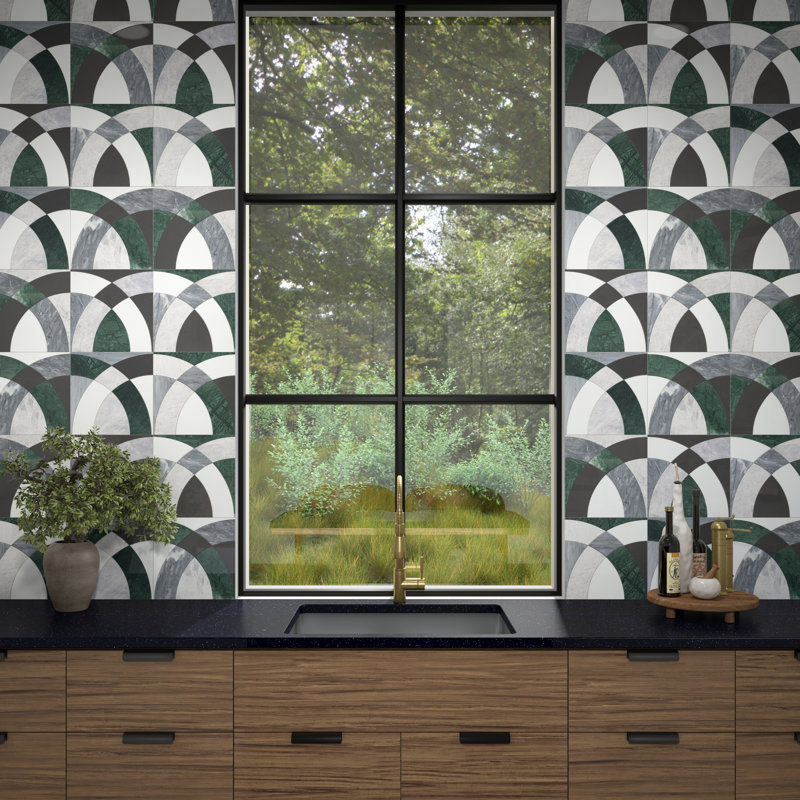 Daltile Eclessia marbre pierre naturelle arches mosaïque polie (10 PCS par carton) (9,70 pieds carrés par carton)
