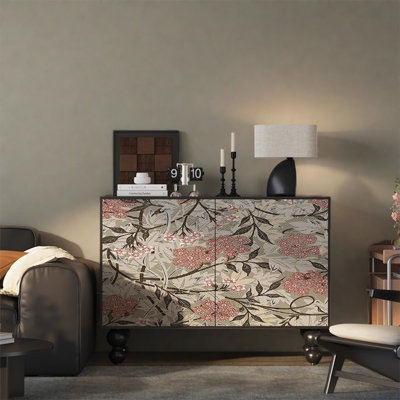 Armoire de rangement à deux portes avec large surface en noyer