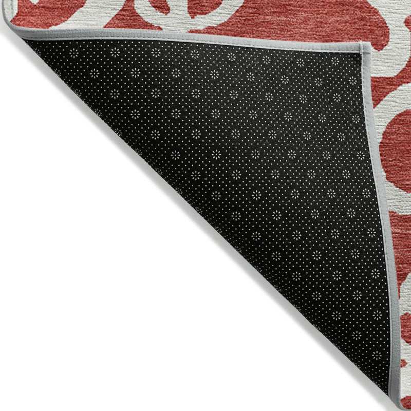 Tapis damassé intérieur rouge 5 pi x 8 pi
