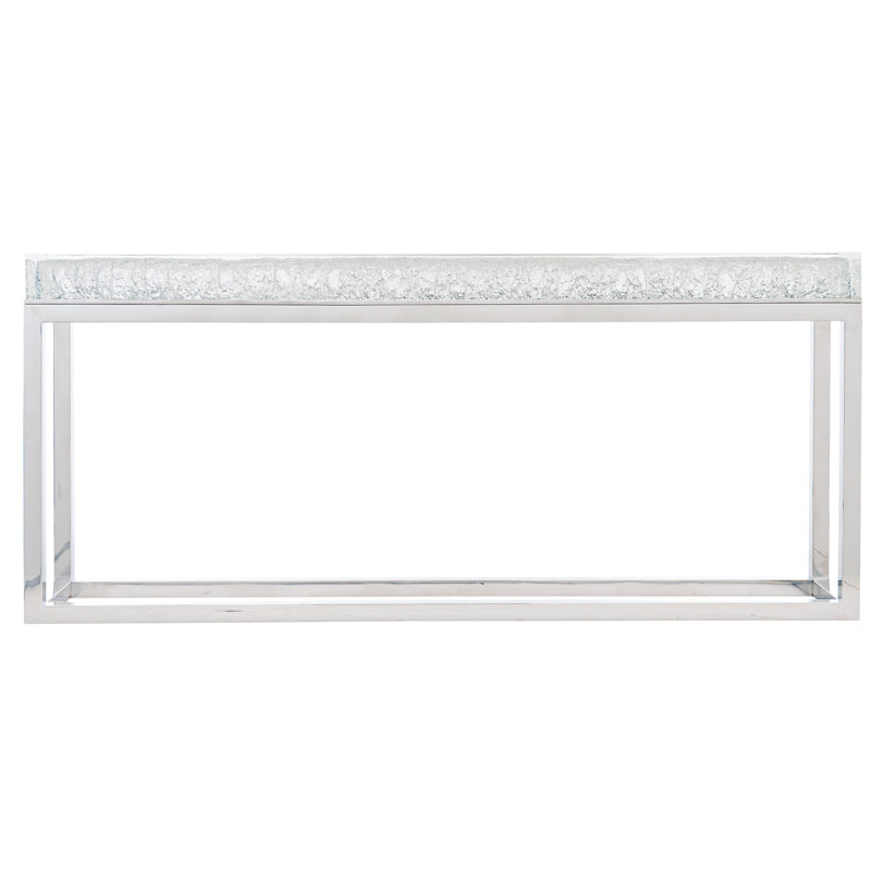Arctic Elegance Polished Stainless Steel Large Console Table