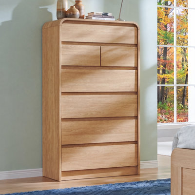 Maud  Modern 7 Drawers Dresser for Bedroom, 55" Tall Dressers & Chest of Drawers w/Curved Profile Design