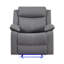 Fauteuil inclinable et oscillant gris à DEL Blanche-1044349896