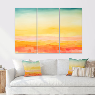 Ensemble de décorations murales Bold Sunset Coastal Horizon I - Lever de soleil