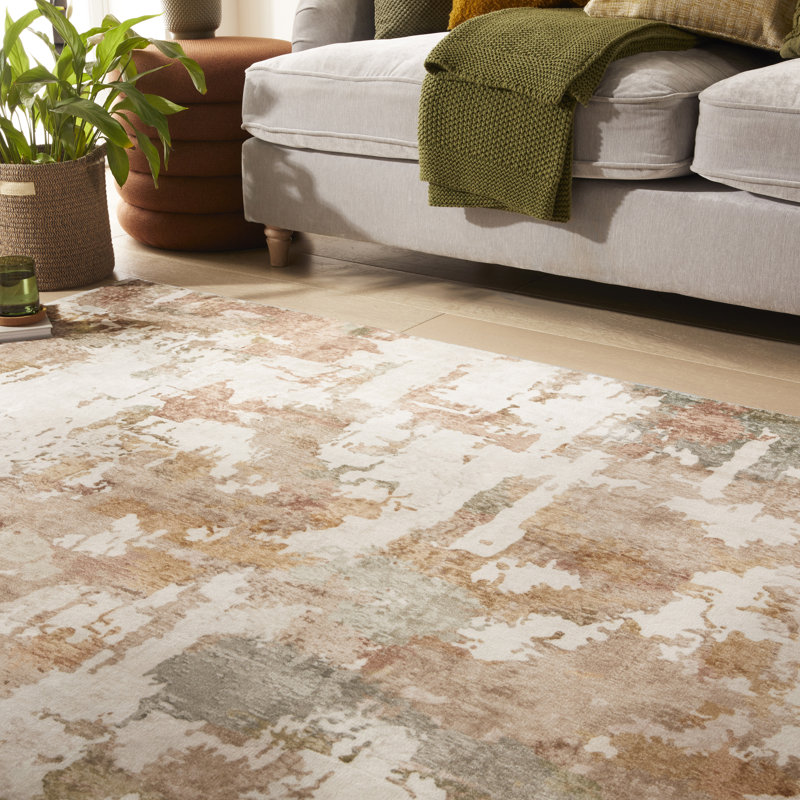 Abstract Rust Washable/Stain Guarded Area Rug, Rectangle 160 x 230 cm