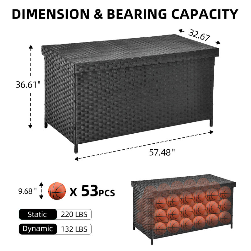 Balconera 230 Gallon Deck Box, Black
