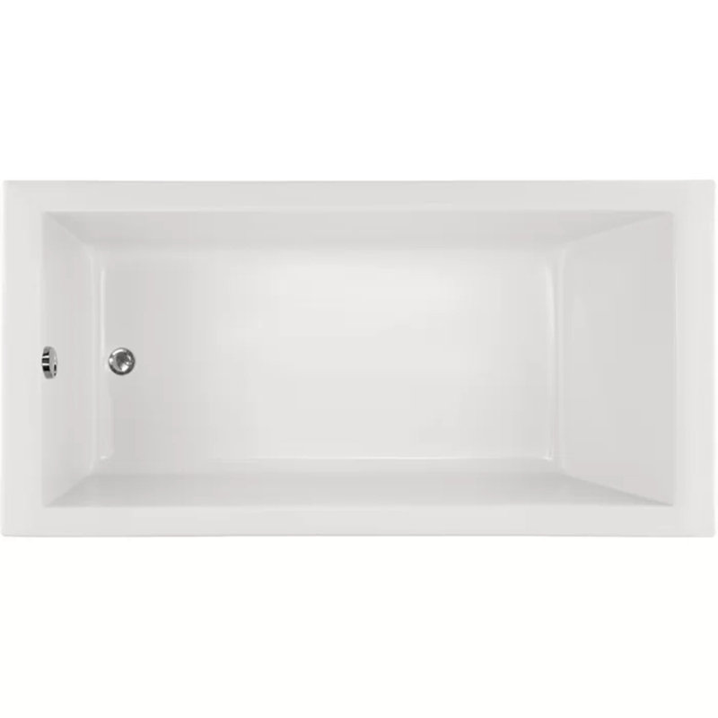 Lacey 66'' L Soaking Bathtub, White, Polished Nickel