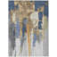Tapis d'extérieur lavable abstrait bleu marine et doré 10 pi x 14 pi