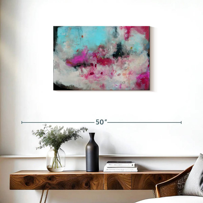 Avery - Abstraction rose et bleue I, H 20 po x l 30 po