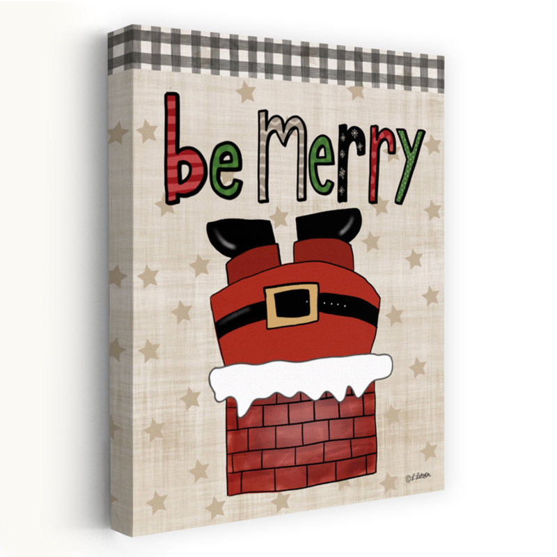 Be Merry Whimsical Abstract Contemporary Winter Landscape Art, 60" H x 40" W